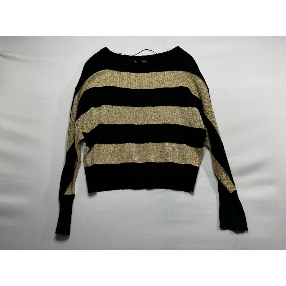 INC International Concepts Women's Black Gold Striped Sweater - Size M*